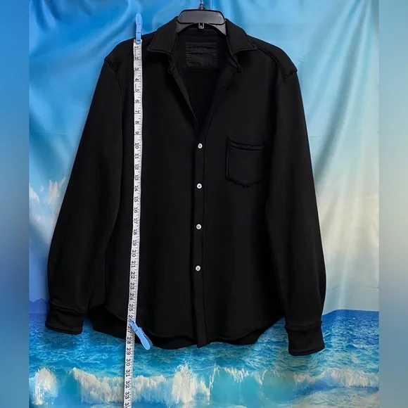 Frank & Eileen Eileen Button-Up Shirt TRIPLE FLEECE Size: M Black - Picture 13 of 16